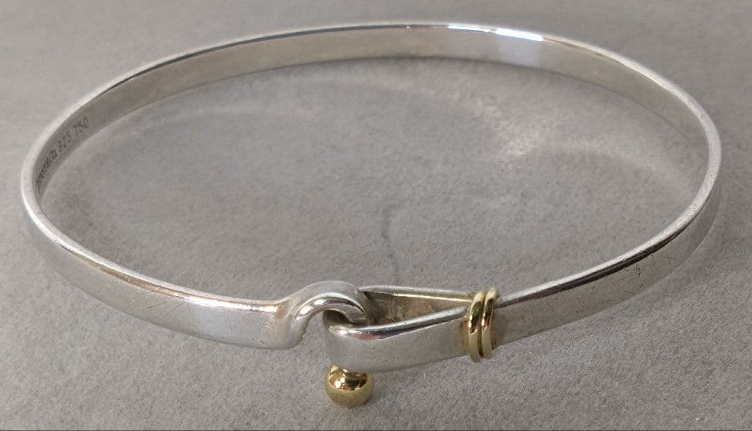 Tiffany&Co. フック＆アイ バングル ＃18 Ag750 K18YG