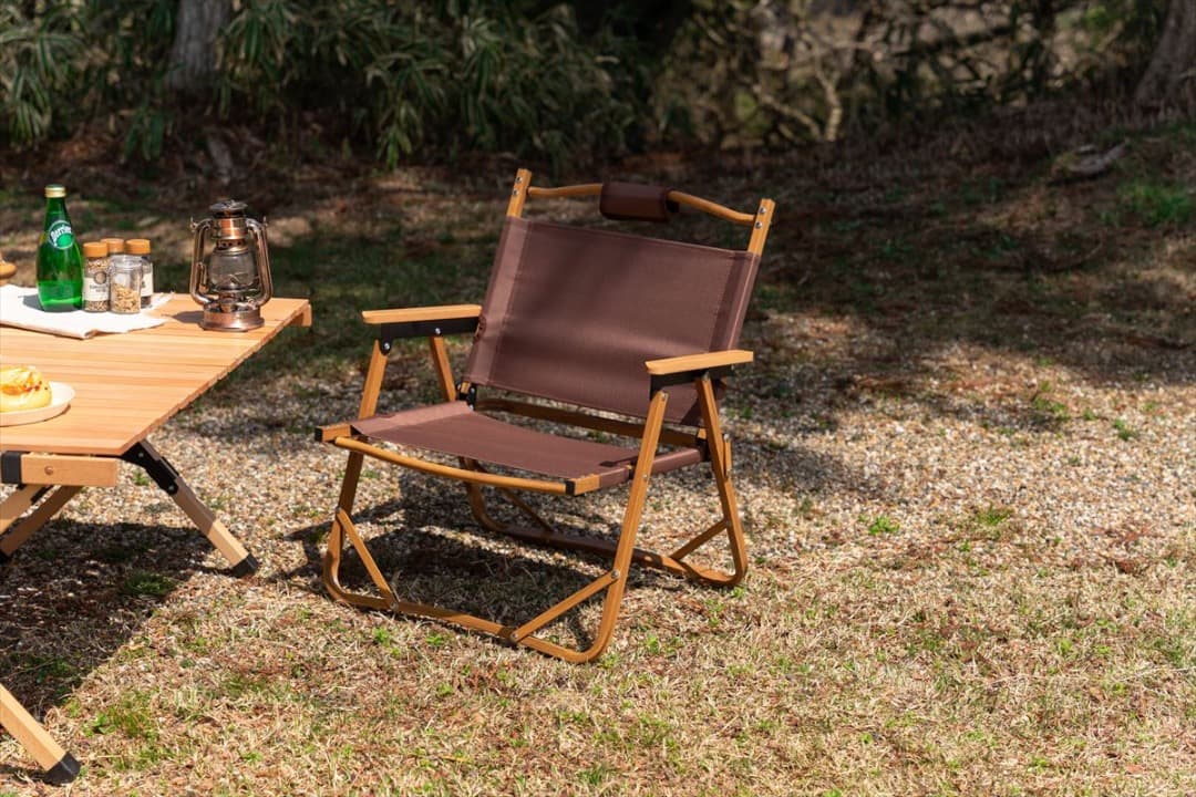 【送料無料】DO・350 1人掛けアウトドア折りたたみチェア 天然木 木目調