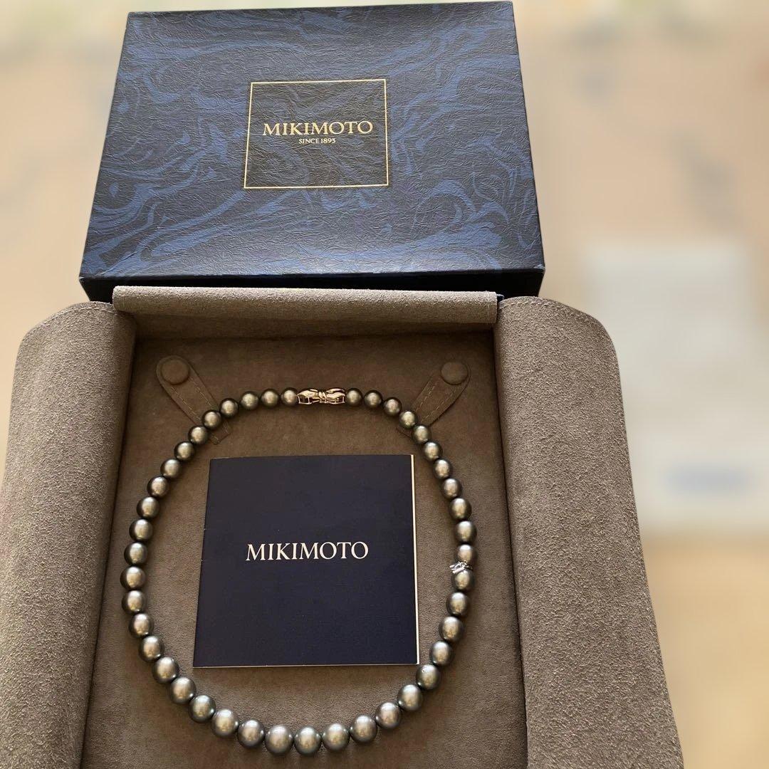 シシ様用MIKIMOTO 黒蝶パールネックレス　ブルー系