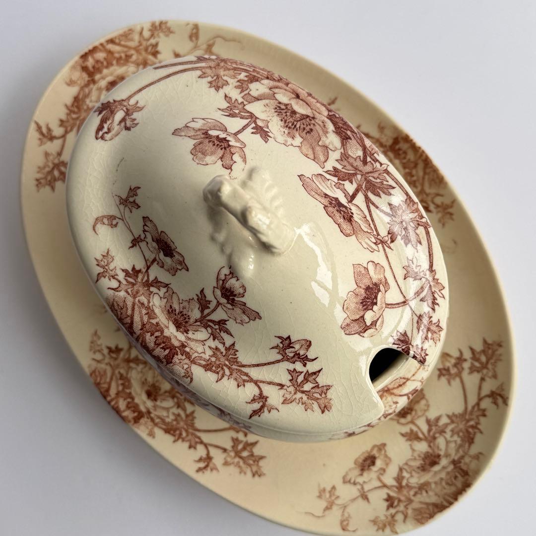 フランスアンティーク Gien ジアン Anemones アネモネ　ソーシエール