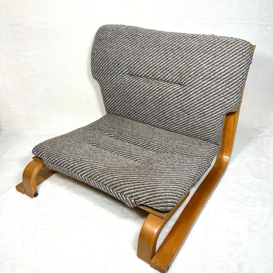 【ローチェア】腰痛防止　胡坐楽座椅子　新日本木工　曲木　低座椅子　希少　健康姿勢