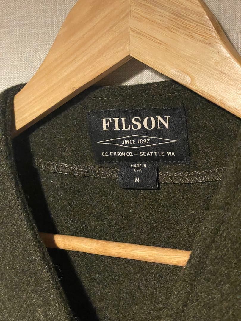 FILSON ウールベスト Mサイズ オリーブグリーン