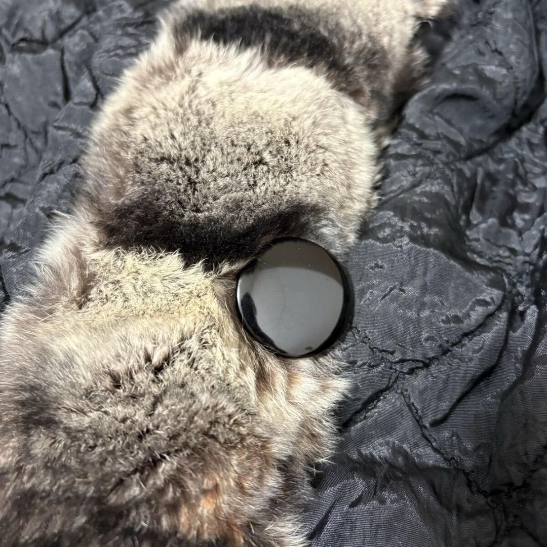 おりり 着丈100cm 本毛皮 ファーコート チンチラファー リバーシブル