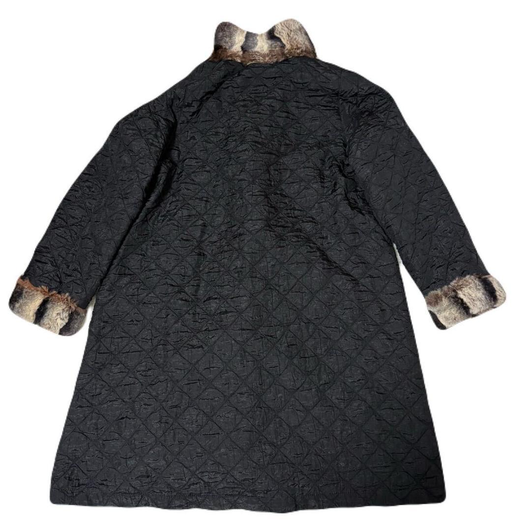 おりり 着丈100cm 本毛皮 ファーコート チンチラファー リバーシブル