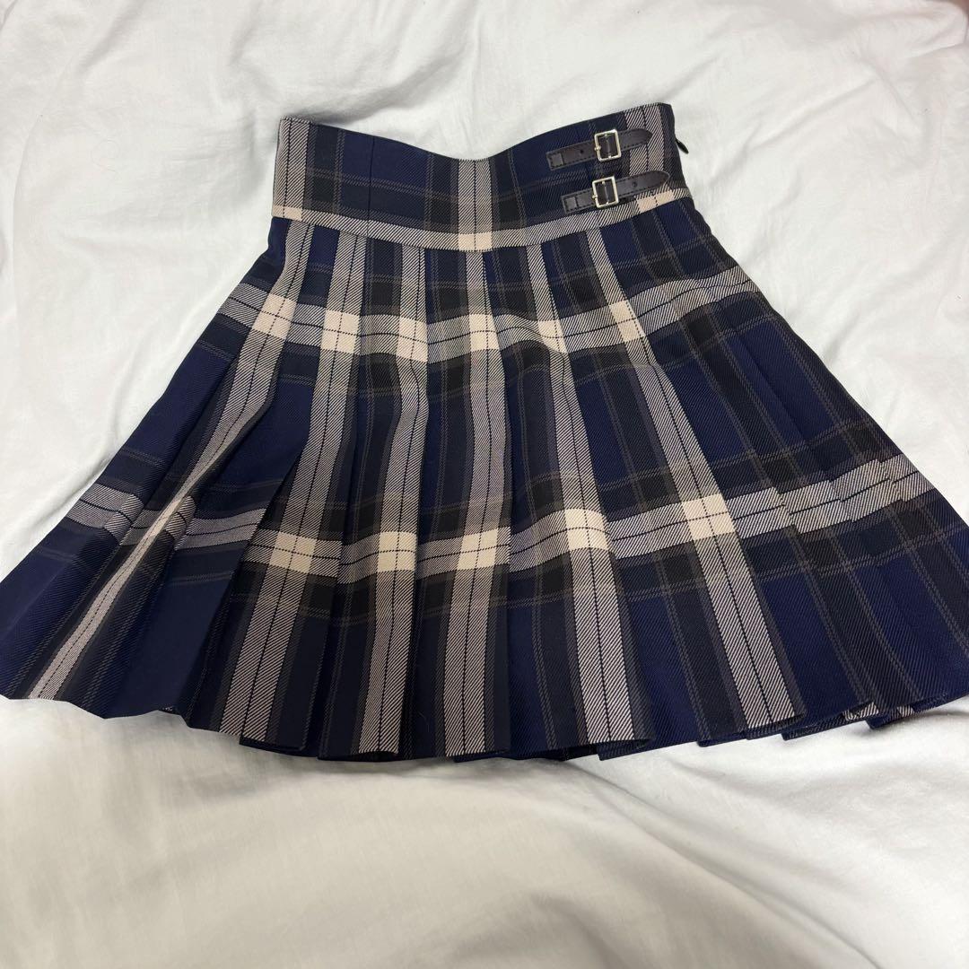 SNIDEL プリーツスカショーパン チェックスカート NVY 0サイズ