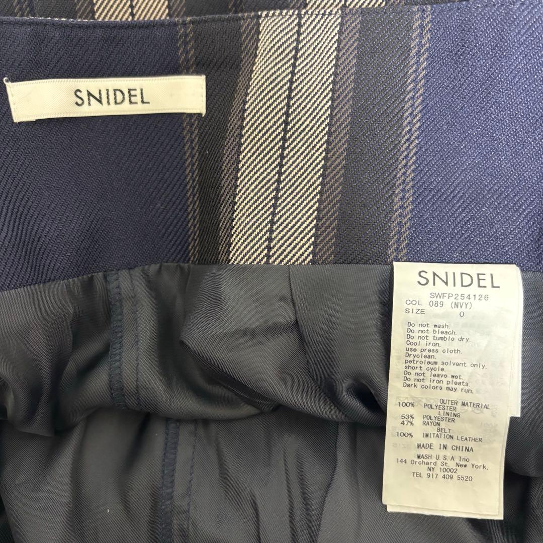 SNIDEL プリーツスカショーパン チェックスカート NVY 0サイズ