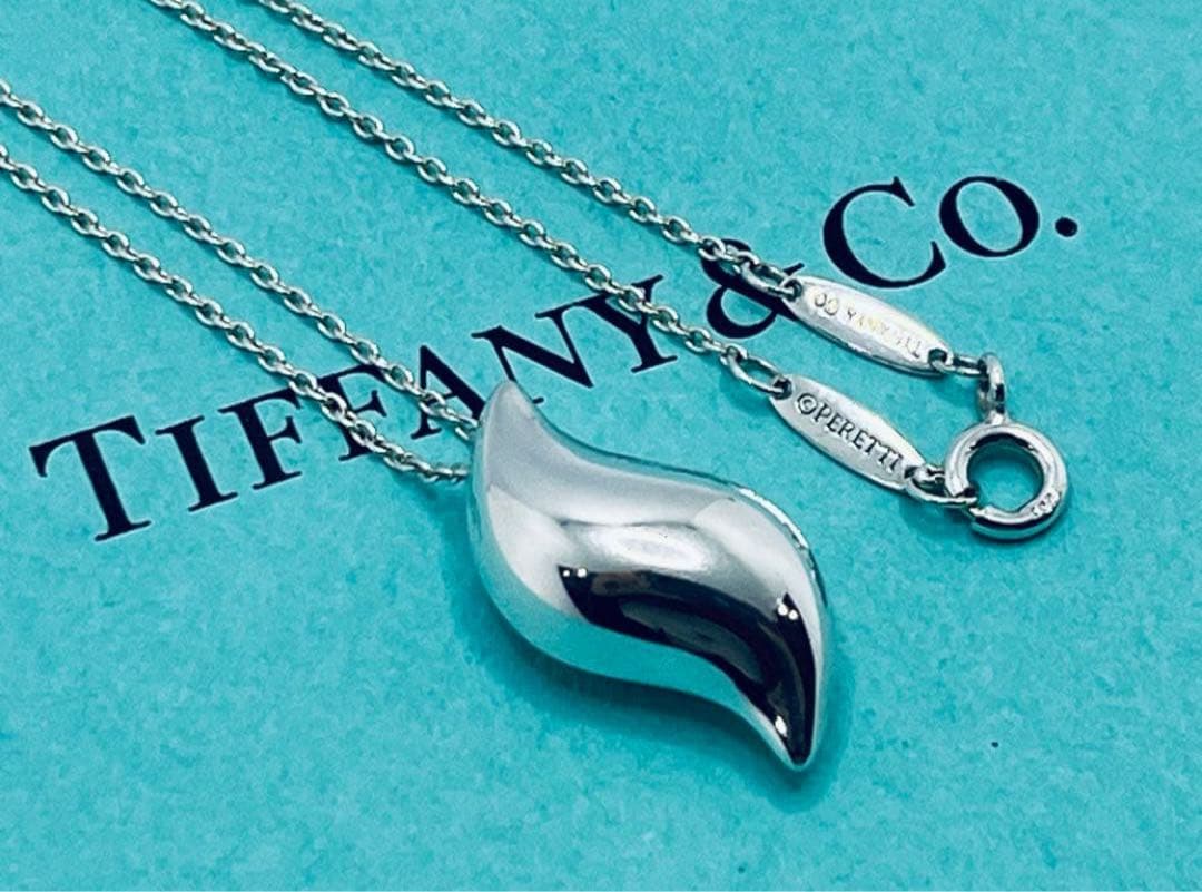 h573 美品　ティファニー　リーフ　ネックレス　シルバー　925