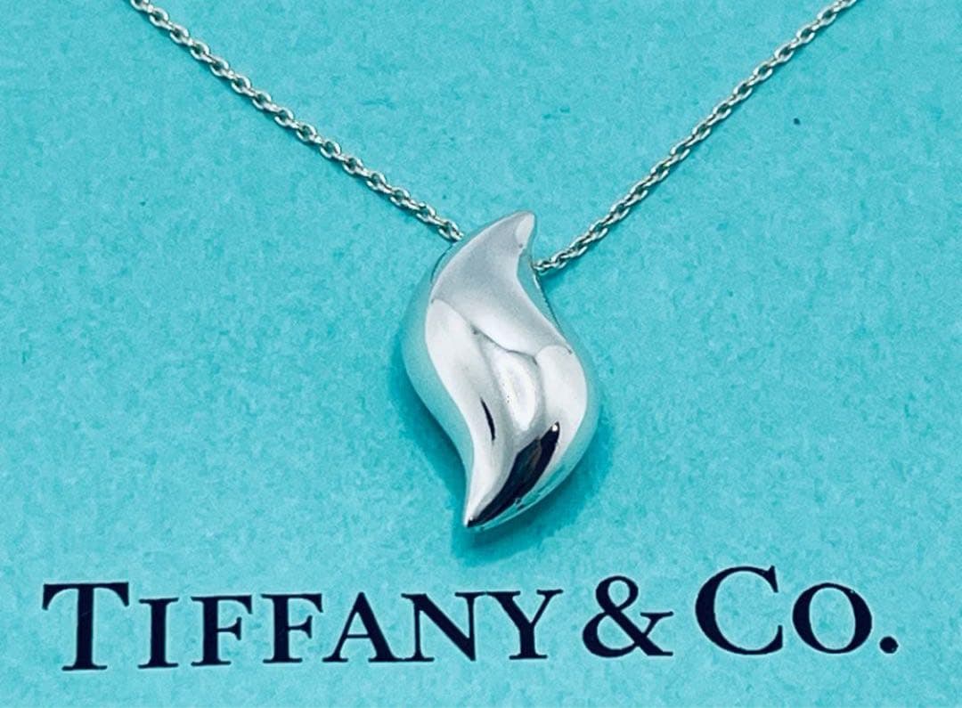 h573 美品　ティファニー　リーフ　ネックレス　シルバー　925