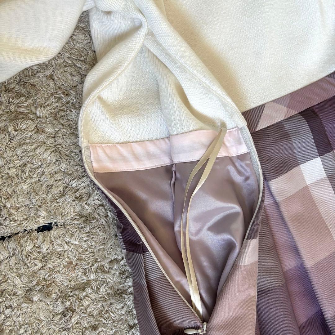 【美品✨】ブルーレーベルクレストブリッジ　チェッククロッシングツイルニット　M