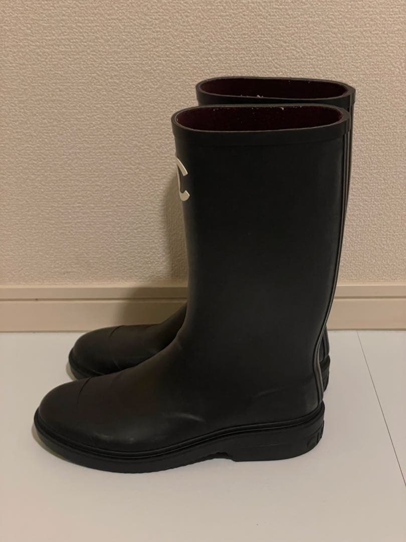 CHANEL シャネル レインブーツ ロングブーツ ブラック 41 正規品 箱付