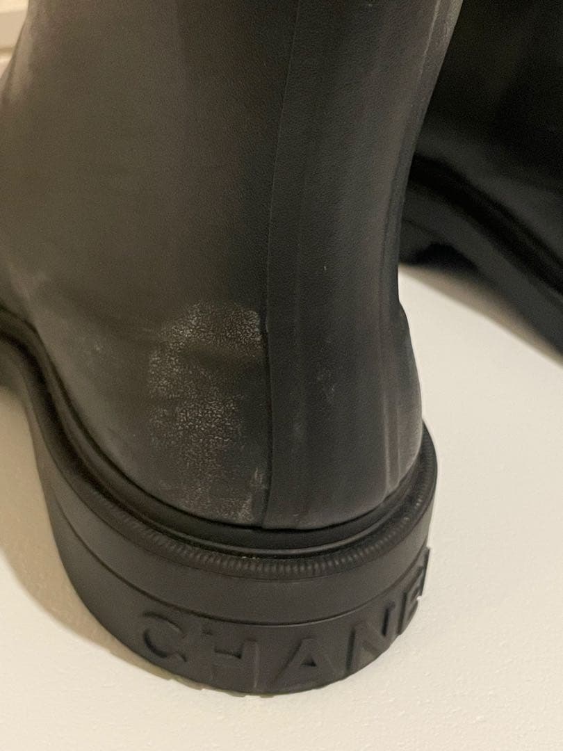 CHANEL シャネル レインブーツ ロングブーツ ブラック 41 正規品 箱付