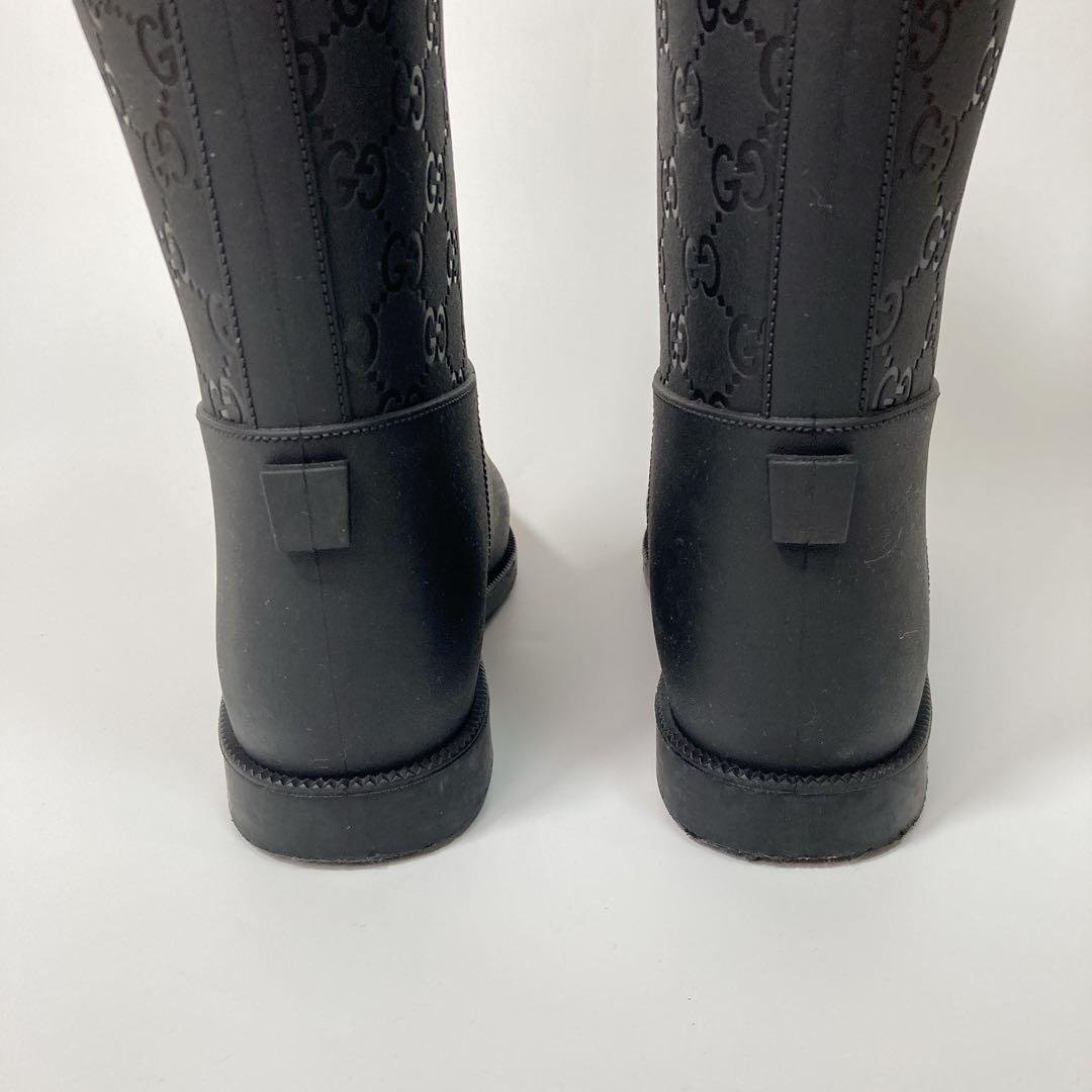 GUCCI グッチ レインブーツ GG柄 36 23cm ブラック