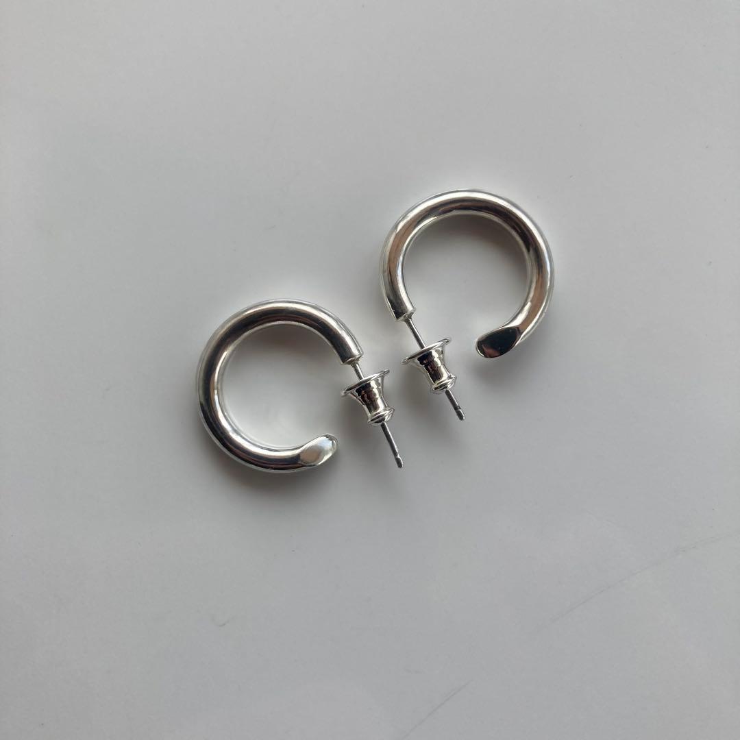 新品 【 3mm×18mm 】両耳用 シルバー925 フープピアス
