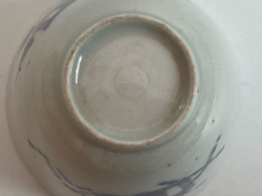 骨董　アンティーク　古伊万里　幾何学文様　蕎麦猪口　直し　カマキズあり