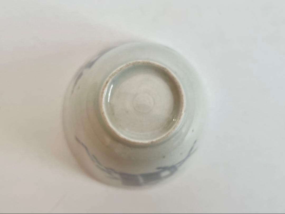 骨董　アンティーク　古伊万里　幾何学文様　蕎麦猪口　直し　カマキズあり