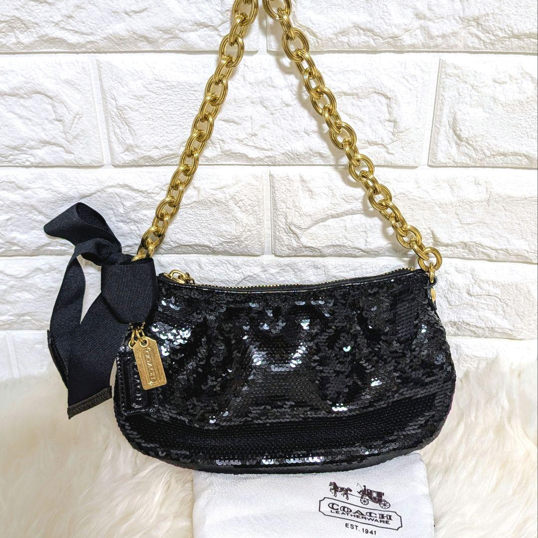 極美品✨COACH コーチ パーティーバッグ スパンコール アクセサリーポーチ