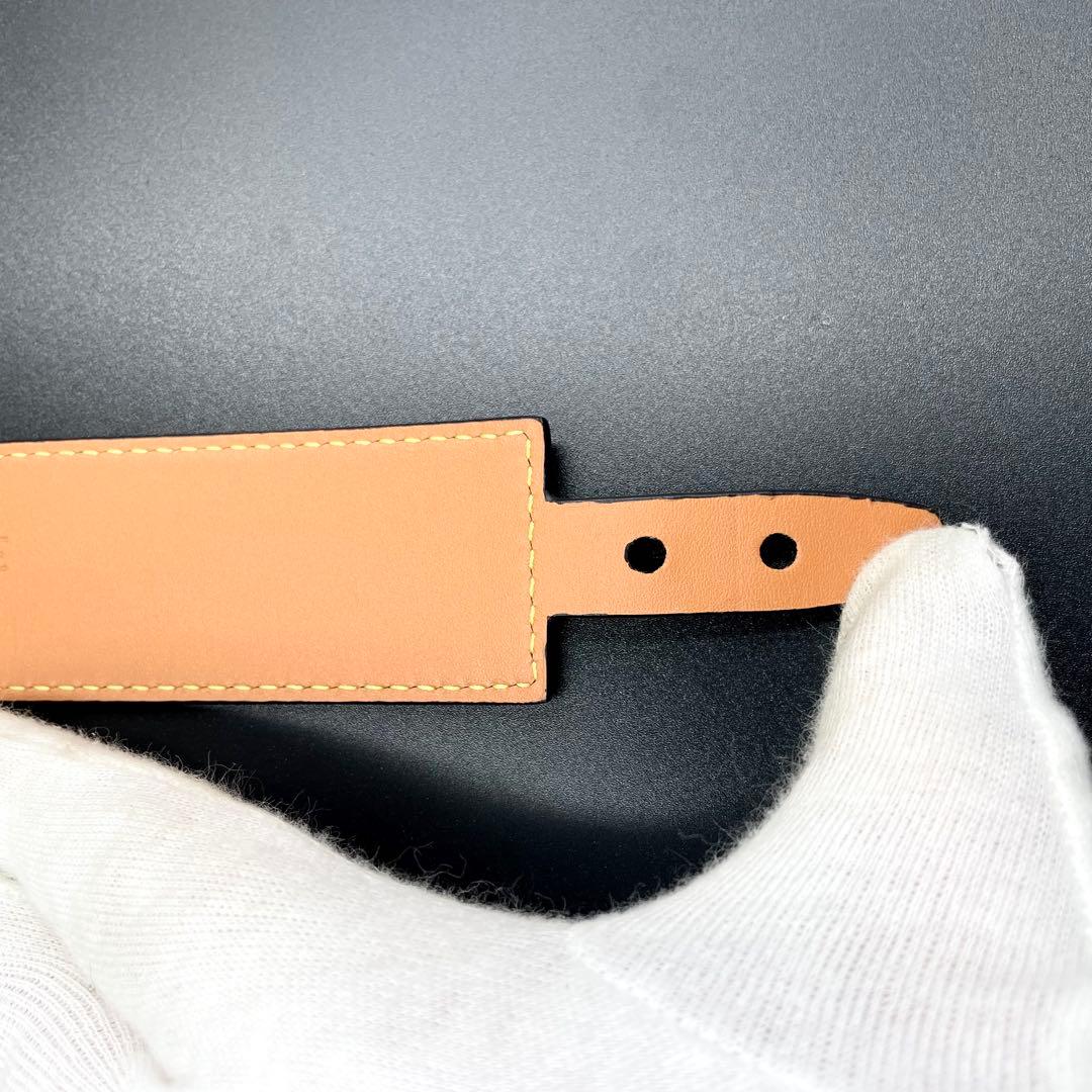 極美品・鑑定済★ロエベ　アナグラム　ブレスレット　バングル　レザー　ブラック