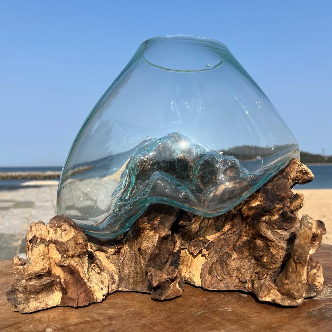 流木ガラス オブジェ超特大H 他４点セット花瓶 金魚鉢 水槽 テラリウム 観賞魚