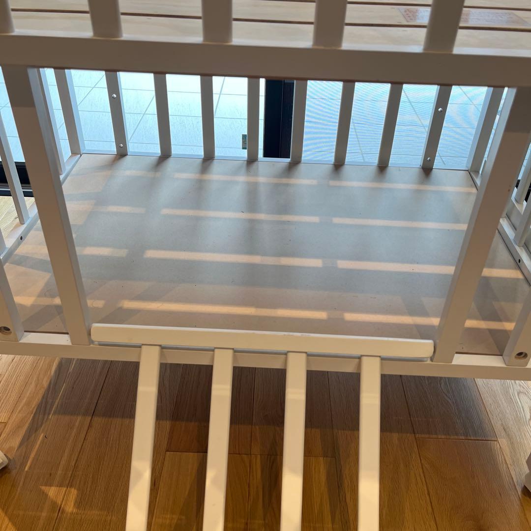 Wオープン腰楽ハイミニベッド　ベビーベッド　ハイタイプ