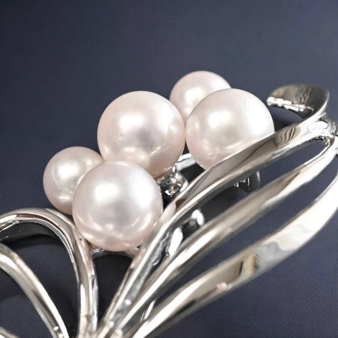 【未使用】ミキモト　花珠クラス　アコヤ　パール　ブローチ　コサージュ　M刻印