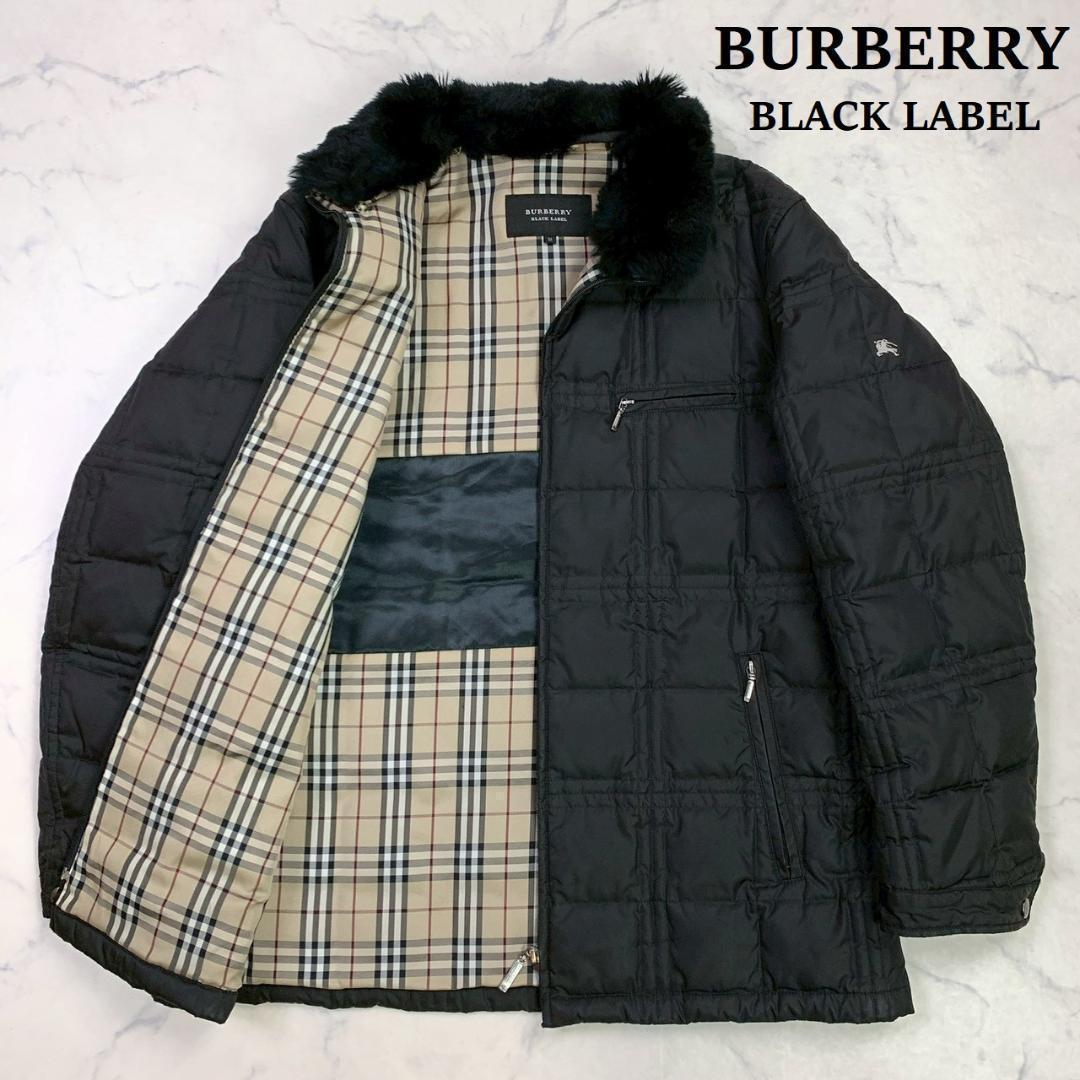バーバリーブラックレーベル ダウンジャケット 2way ファー M　D887