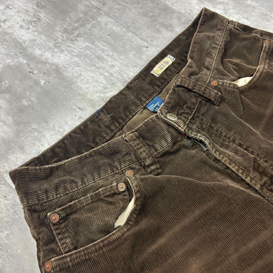 ラルフローレン ロゴタグ チノパン コーデュロイパンツブラウン W32 6055