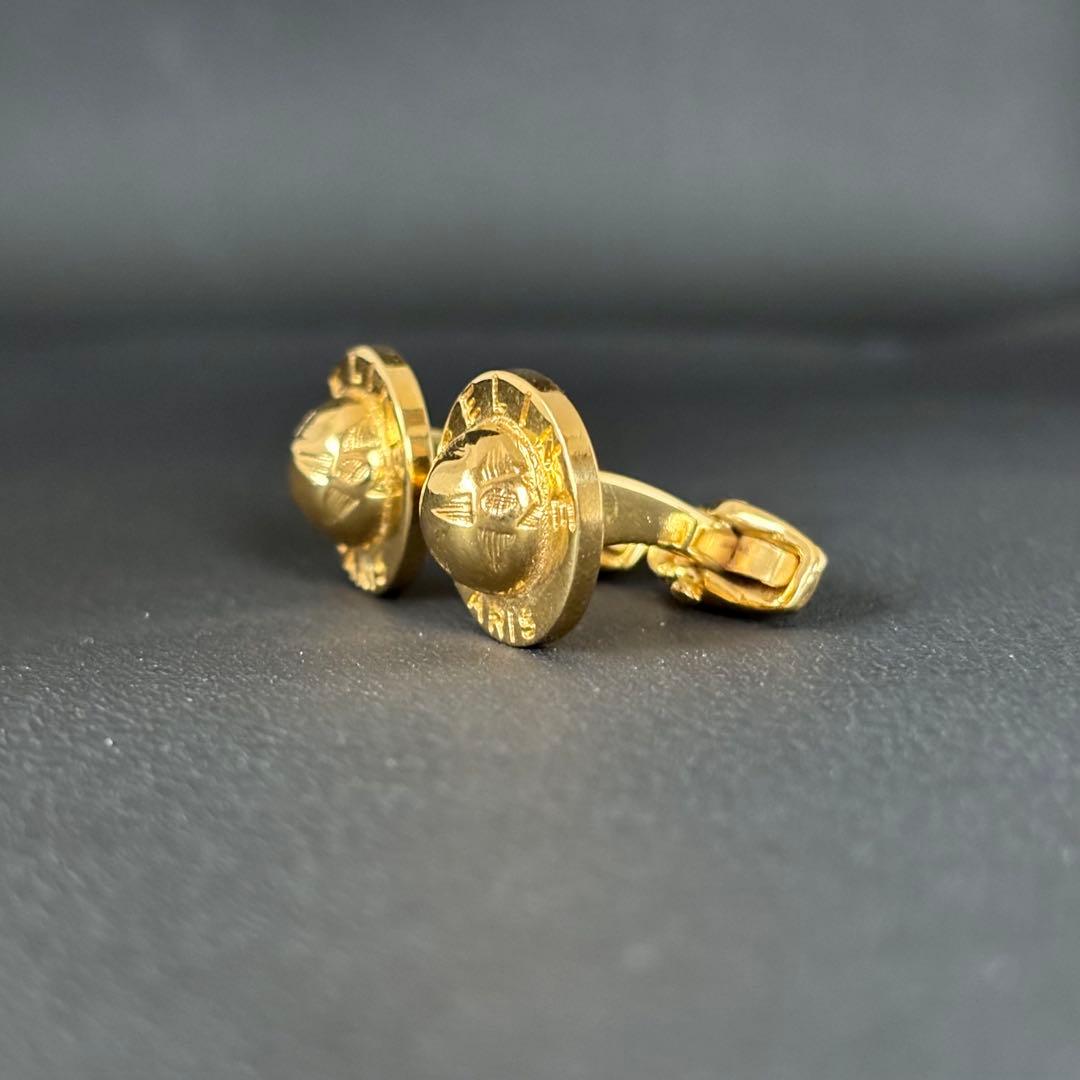 【希少】【セリーヌ】CELINE カフス スターボール ロゴ ゴールドカラー