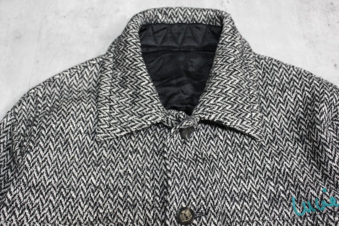 美品 ルシアンペラフィネ 刺繍入 CPO シャツジャケット 灰 S 七分袖 レア