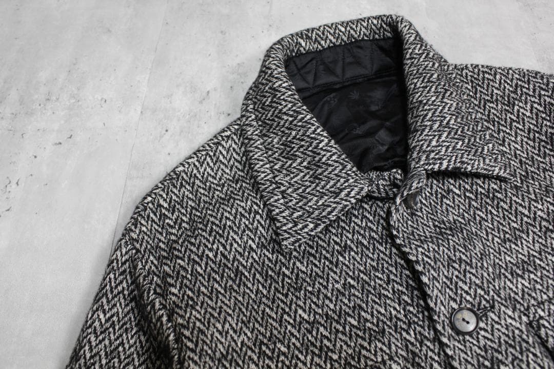 美品 ルシアンペラフィネ 刺繍入 CPO シャツジャケット 灰 S 七分袖 レア