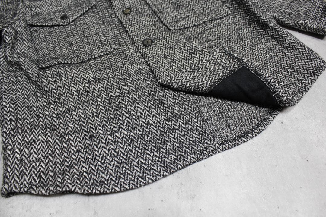 美品 ルシアンペラフィネ 刺繍入 CPO シャツジャケット 灰 S 七分袖 レア