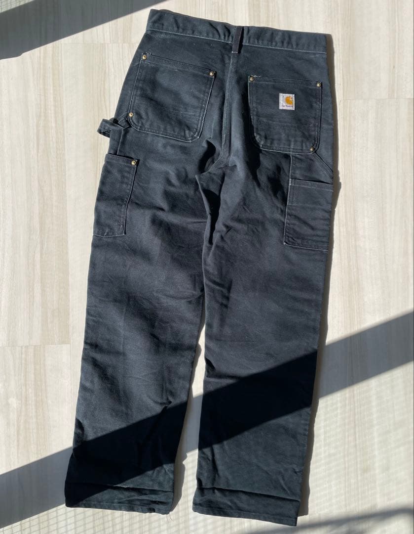 Carhartt ダブルニー ブラック フェード USA製 カーハート