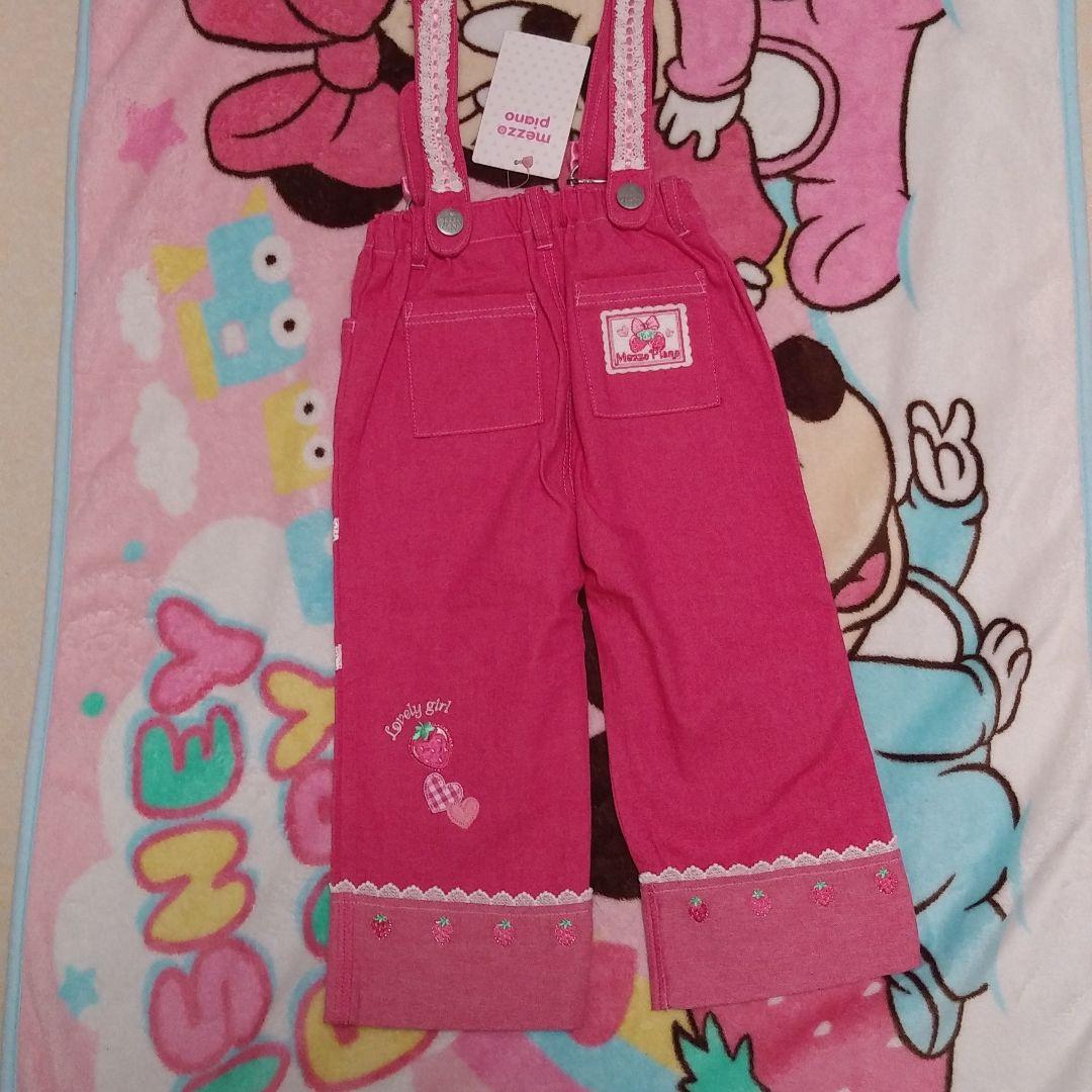 新品★タグ付き★メゾピアノ★パンツ　90★サスペンダー★フリル　パンツ★