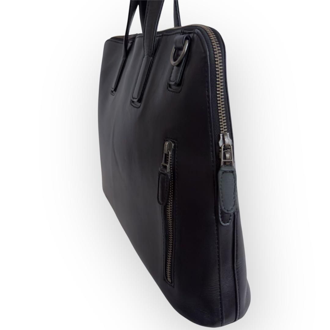 MOTHERHOUSE マザーハウス ビジネスバック ブラック レザー シンプル