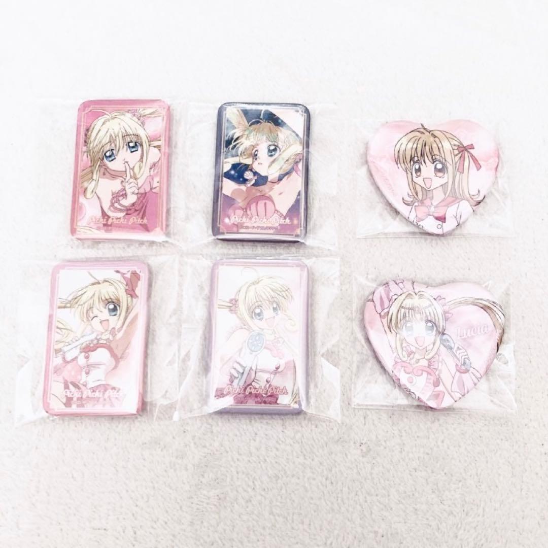 ぴちぴちピッチ　スクエア缶バッジコレクション　ハート缶バッジ　クリアファイル