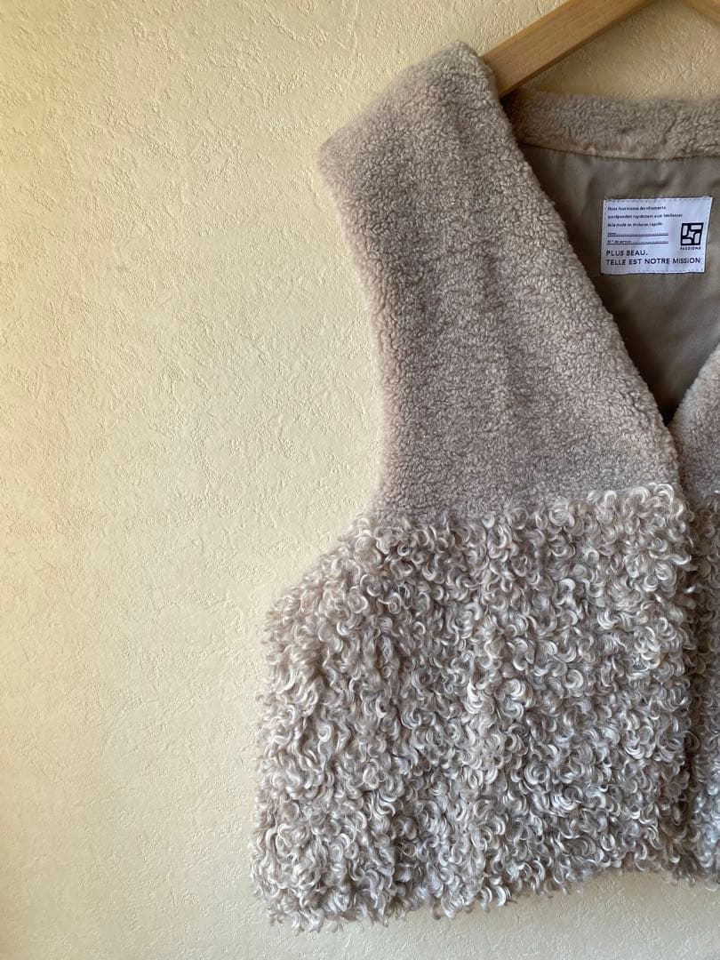 新品✨パシオーネ プードルファー ボアベスト モカ mal. rerereさん