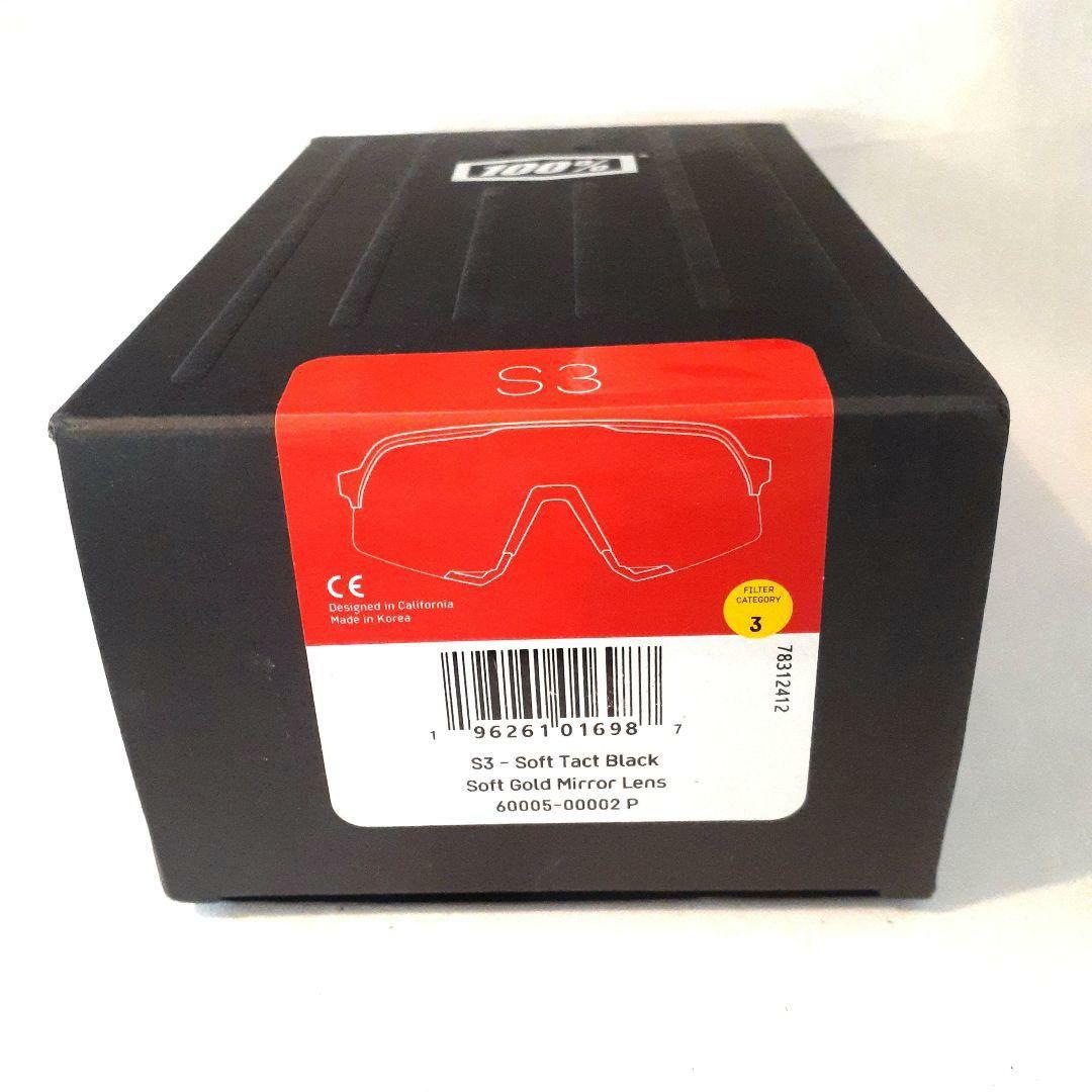 最新版 100% S3 ブラック ソフトゴールド ワンハンドレッド サングラス