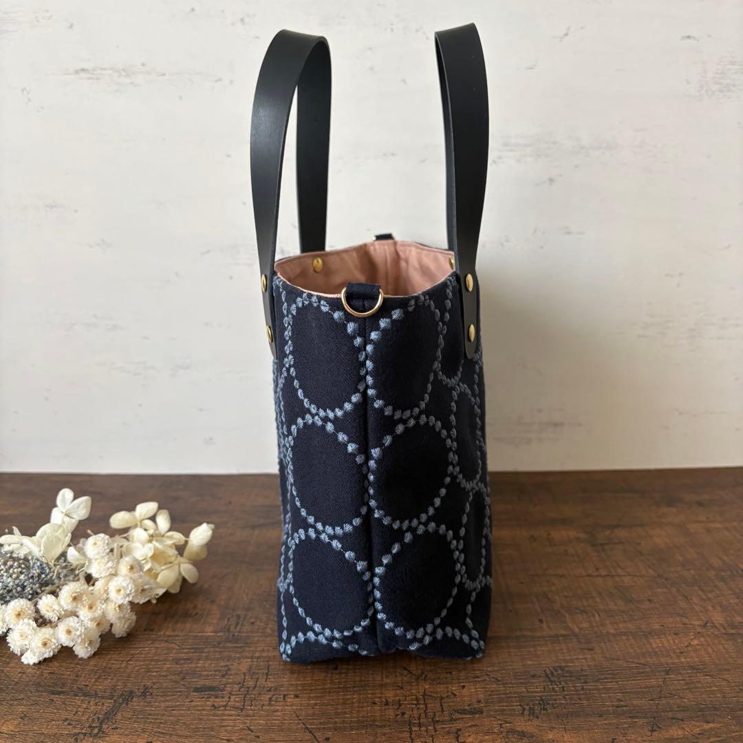 ハンドメイド　Ｓサイズ ミナペルホネン　dop タンバリン　ネイビー