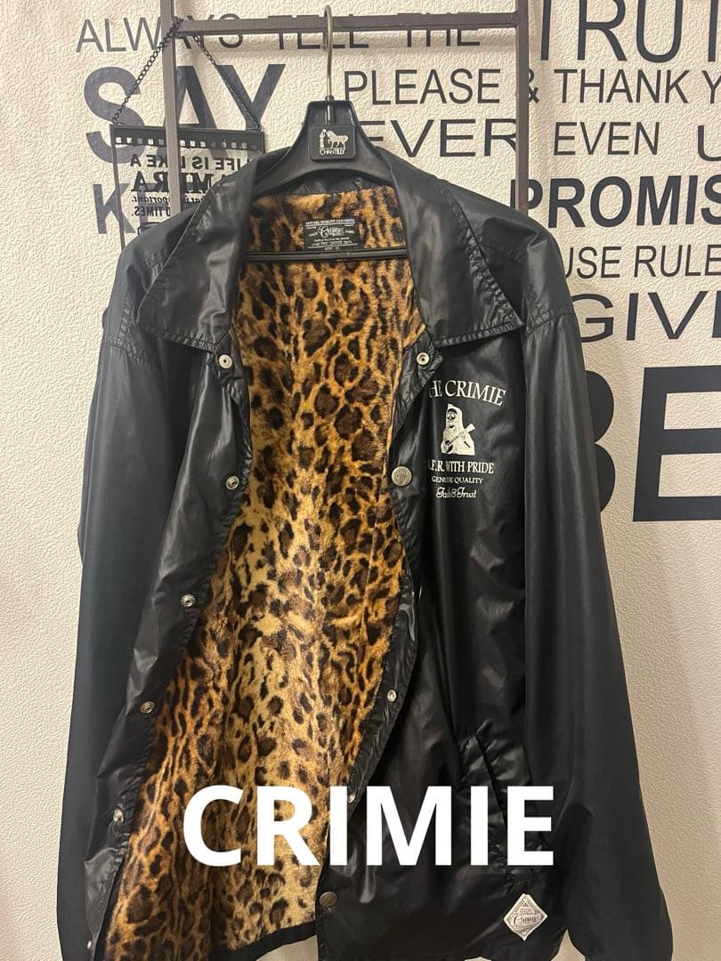 ブラック レオパード裏地 コーチジャケット