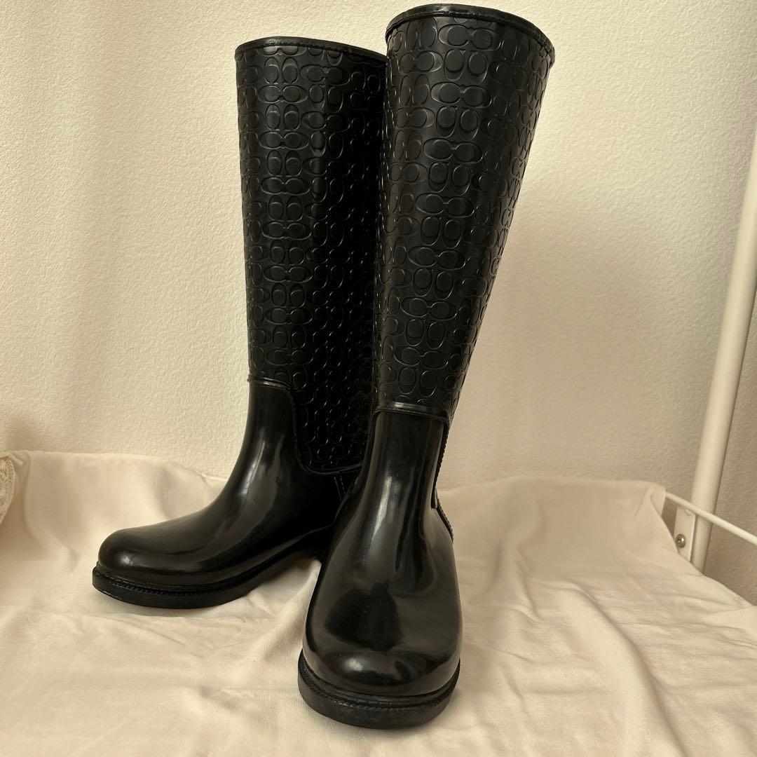 COACH バックリボンレインブーツ・ロングブーツ