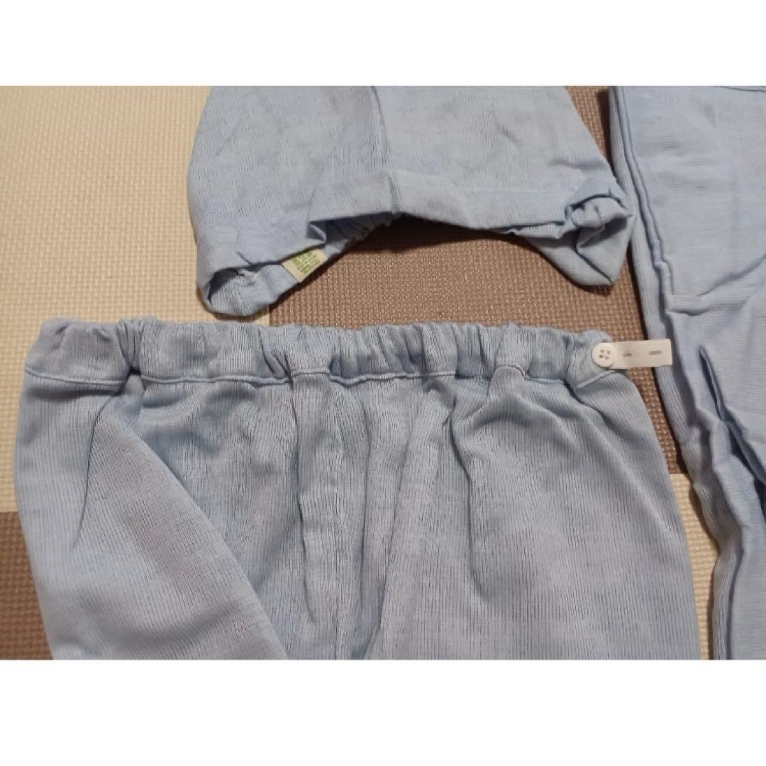 エアリーガーゼ介護用パジャマ 3点セット　ブルー　男女兼用　【新品】