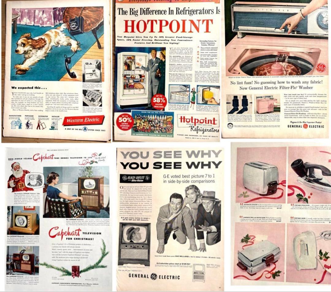 まとめて170枚◆ビンテージ、雑誌広告（1950～食品・他＜LIFE誌・ライフ誌