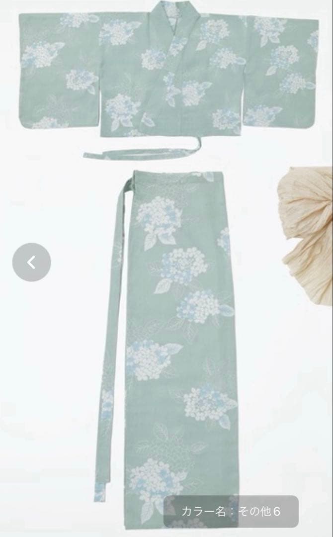 大人浴衣asaka 着付けのいらない二部式浴衣 セパレート式綿麻浴衣 2点セット