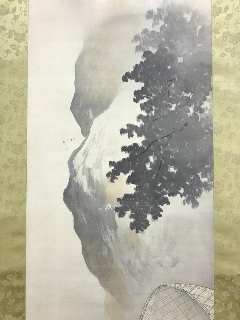 【真作】伊藤龍涯/太公望図/人物図/釣人図/掛軸/名家伝来/AD-274