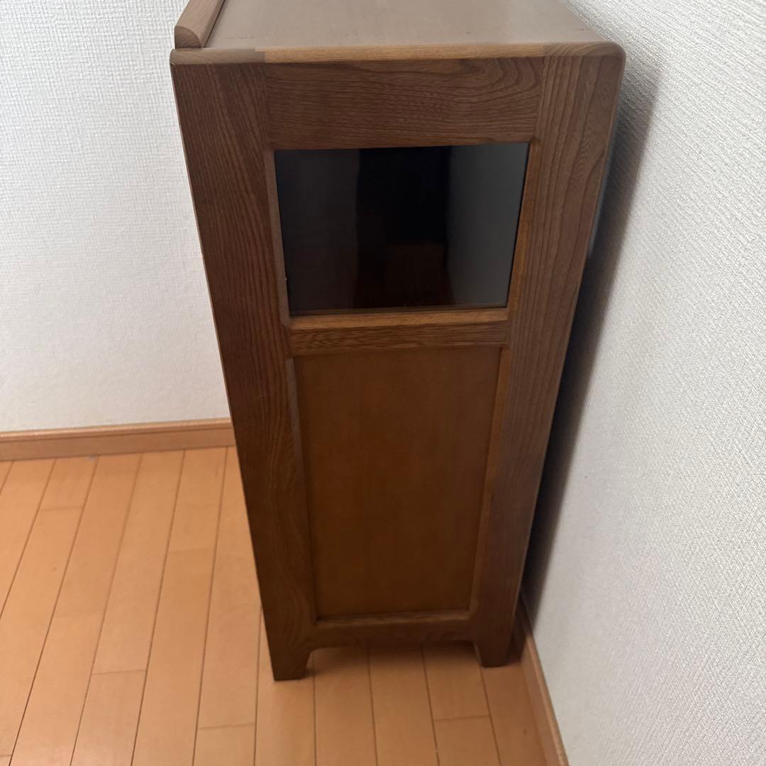 も*ん様 カリモク 木製 4段チェスト 上部ガラス扉付き