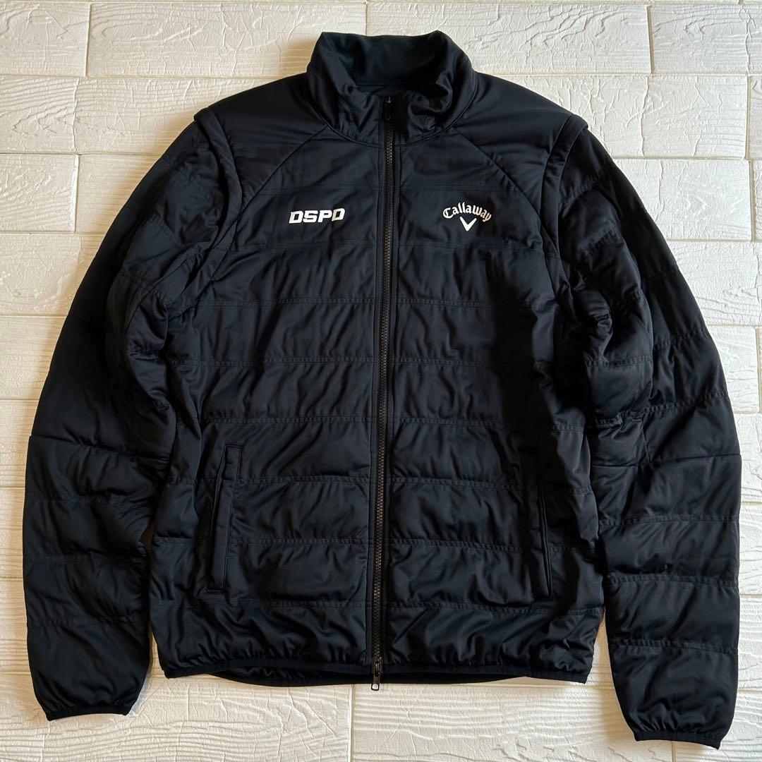 美品 Callaway ブラック 中綿 2way ジャケット 軽量 ダブルジップ