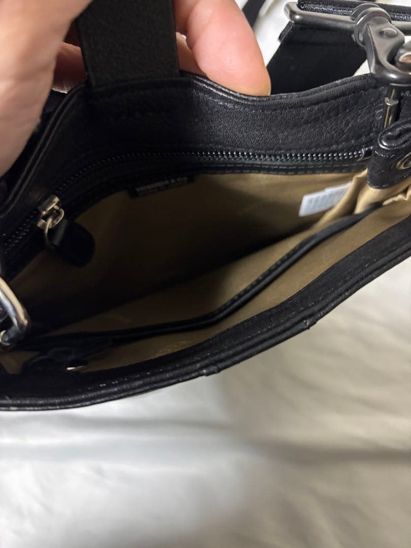 PORTER CISCOブラックレザー ショルダーバッグ L