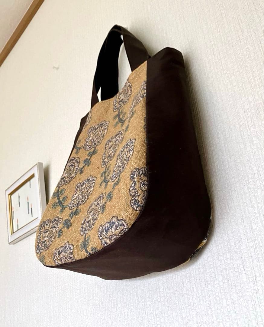 秋色yula&pallo ミナペルホネン ハンドメイド　ドロップ型トートバッグ