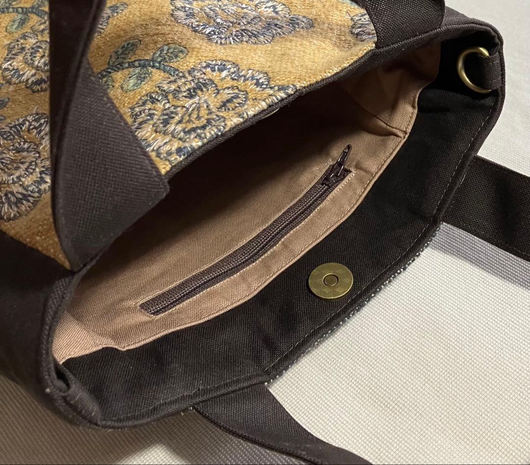 秋色yula&pallo ミナペルホネン ハンドメイド　ドロップ型トートバッグ