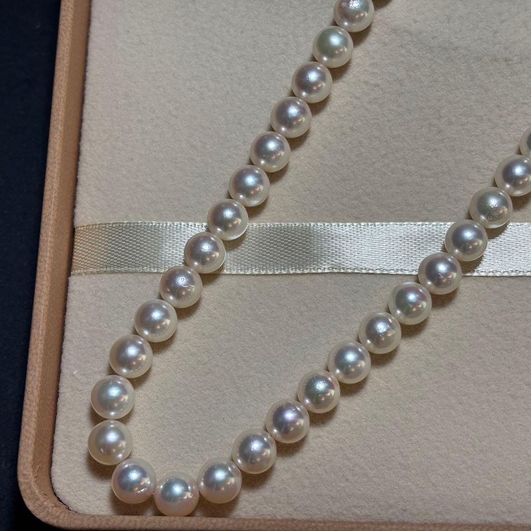 【テリ抜群✨】あこや真珠　パール　ネックレス　ピンク　約7.0-7.5 本真珠