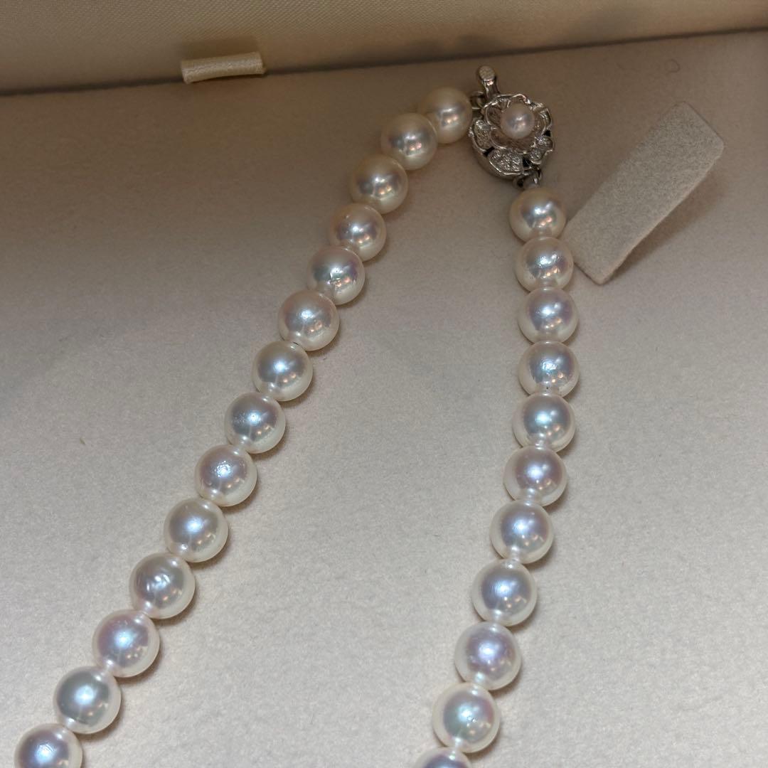 【テリ抜群✨】あこや真珠　パール　ネックレス　ピンク　約7.0-7.5 本真珠